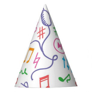 Music pattern party hat