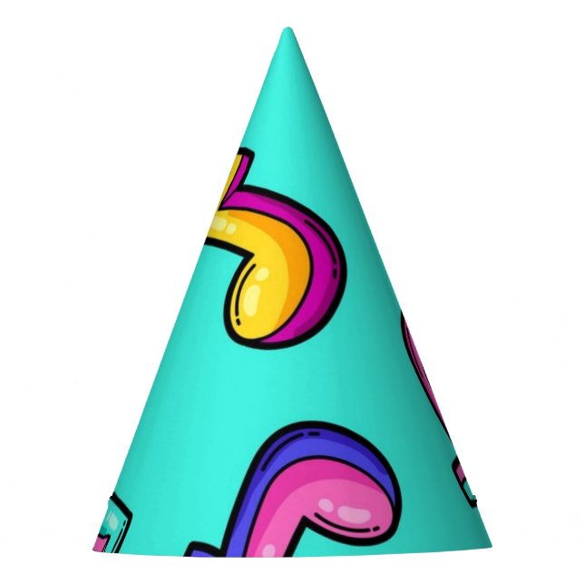 Music pattern party hat (Front)
