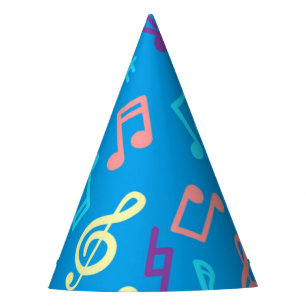 Music pattern party hat