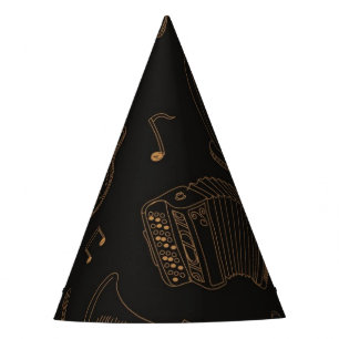 Music pattern party hat