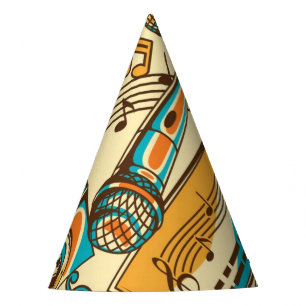 Music pattern party hat