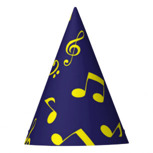 Music pattern party hat