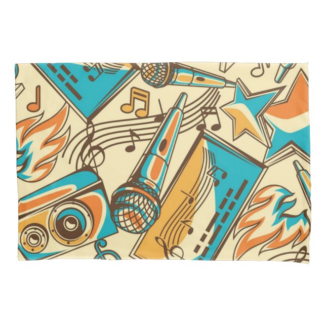 Music pattern pillowcase (Front)