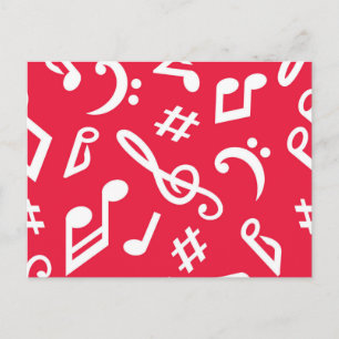 Music pattern postcard