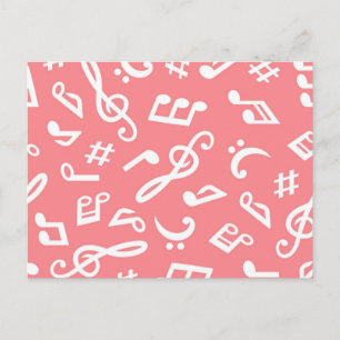 Music pattern postcard