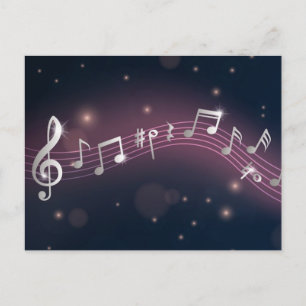 Music pattern postcard