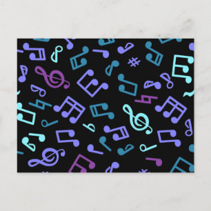Music pattern postcard