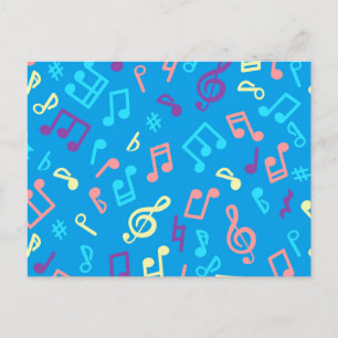 Music pattern postcard