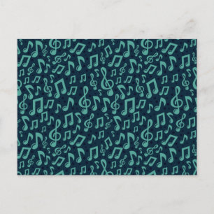 Music pattern postcard