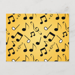 Music pattern postcard