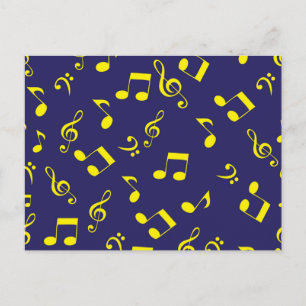 Music pattern postcard