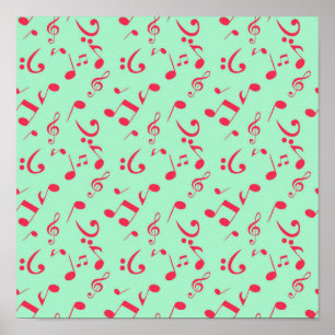 Music pattern poster
