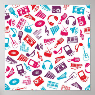 Music pattern poster