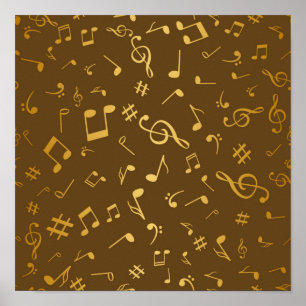 Music pattern poster