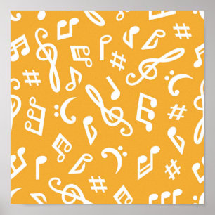 Music pattern poster