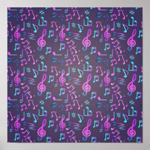 Music pattern poster