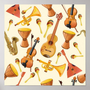 Music pattern poster