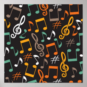 Music pattern poster