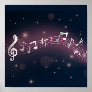 Music pattern poster