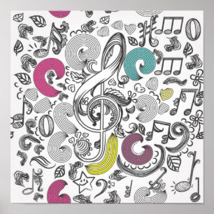 Music pattern poster