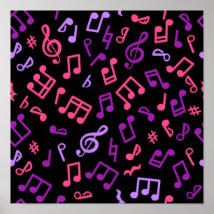 Music pattern poster