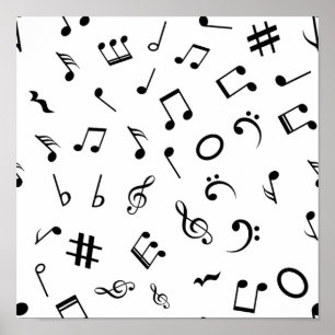 Music pattern poster