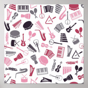 Music pattern poster