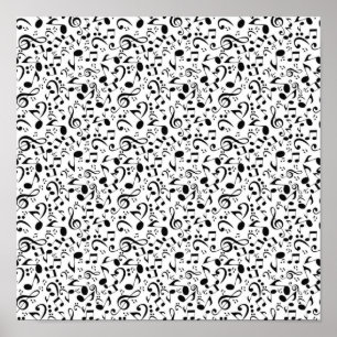 Music pattern poster