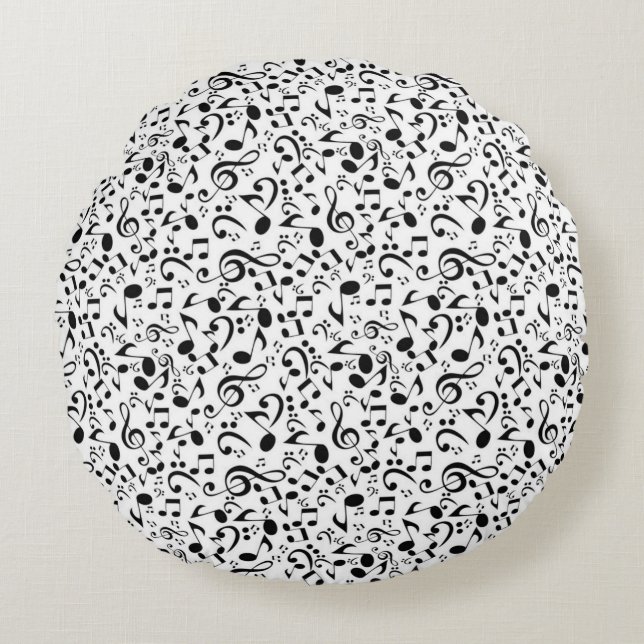 Music pattern round cushion (Front)