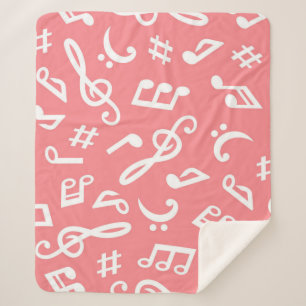Music pattern sherpa blanket