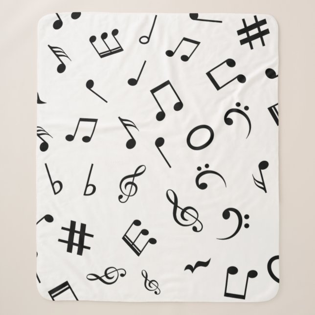 Music pattern sherpa blanket (Front)