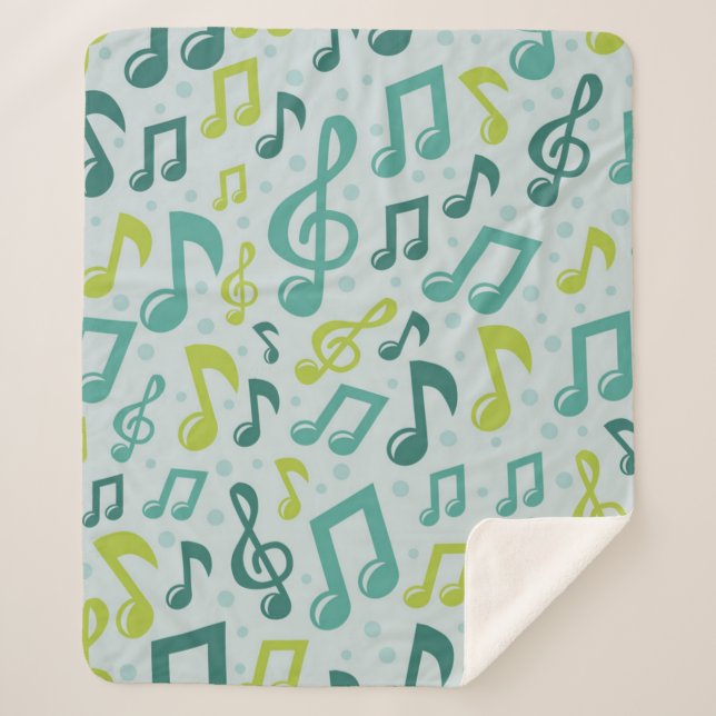 Music pattern sherpa blanket (Front)