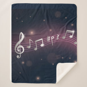 Music pattern sherpa blanket