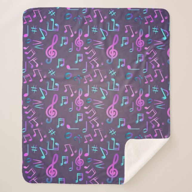Music pattern sherpa blanket (Front)