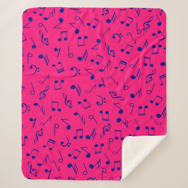Music pattern sherpa blanket (Front)