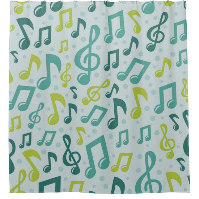 Music pattern shower curtain (Front)