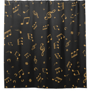 Music pattern shower curtain