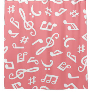Music pattern shower curtain