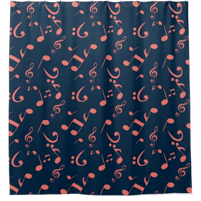 Music pattern shower curtain (Front)