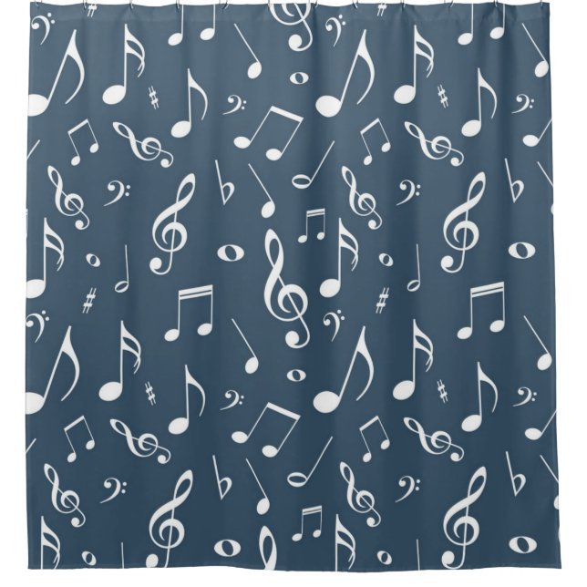 Music pattern shower curtain (Front)