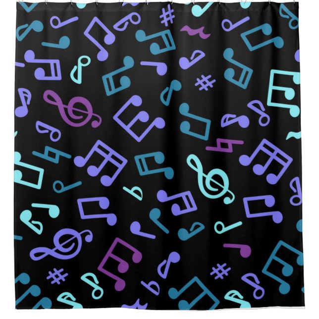 Music pattern shower curtain (Front)
