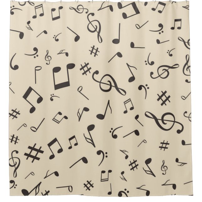 Music pattern shower curtain (Front)