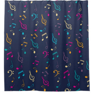 Music pattern shower curtain