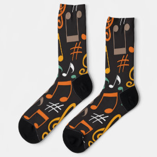 Music pattern socks