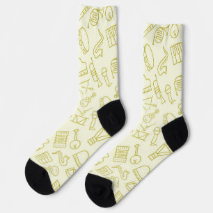 Music pattern socks