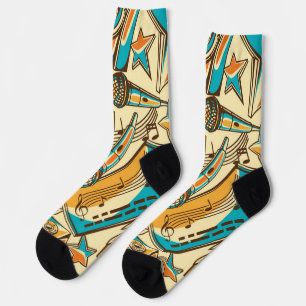 Music pattern socks