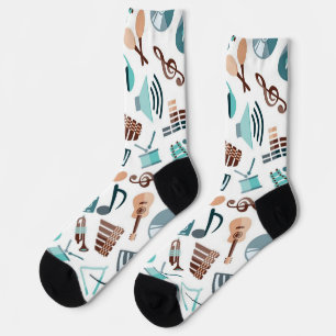 Music pattern socks
