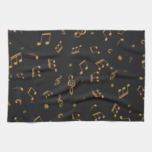 Music pattern tea towel