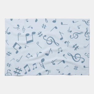 Music pattern tea towel