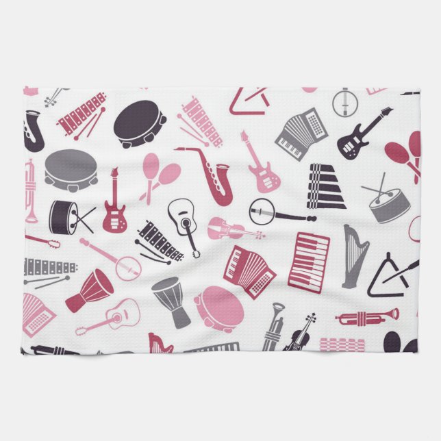 Music pattern tea towel (Horizontal)